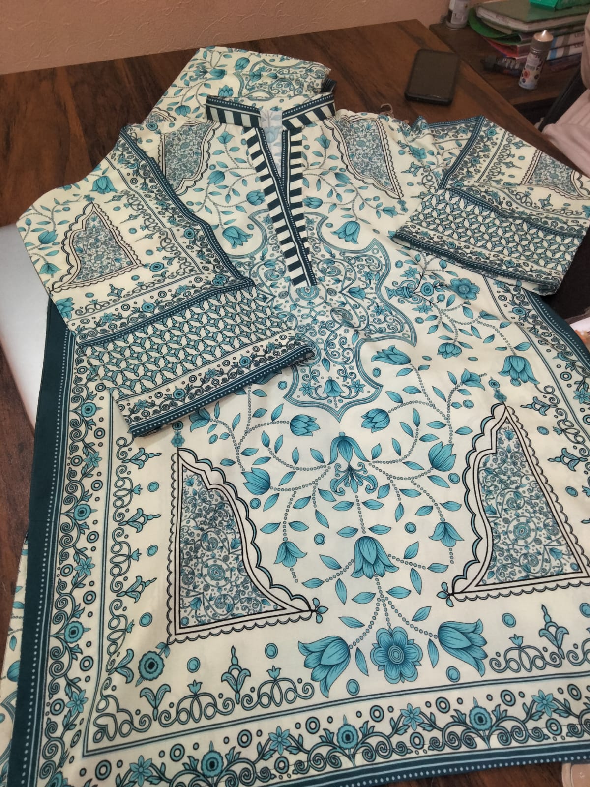 Aqua Blue 2-Piece Kurti Set