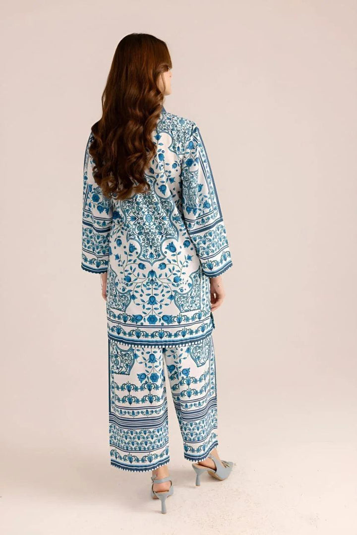 2 Pcs - Stitched Shirt And Trouser Set - Printed Grip Silk