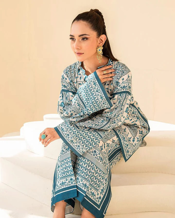 Aqua Blue 2-Piece Kurti Set