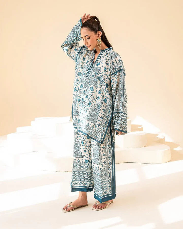 Aqua Blue 2-Piece Kurti Set