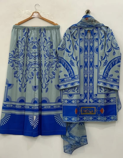 3PC Printed Cambric Suit