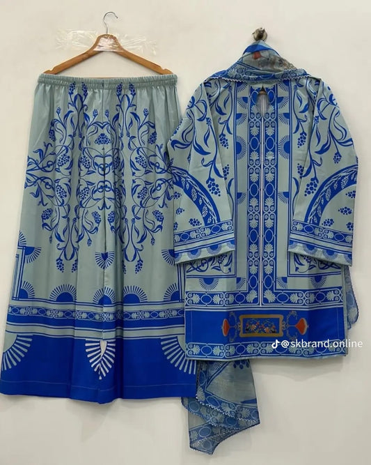 3PC Printed Cambric Suit