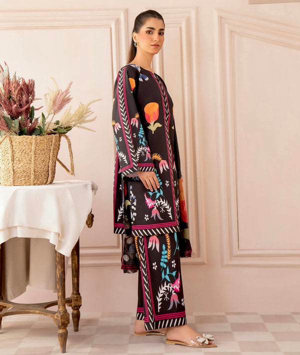 Rukhsar Black Three-Piece Dress