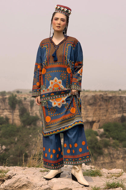 2 Piece Unstitched Printed Lawn Suit